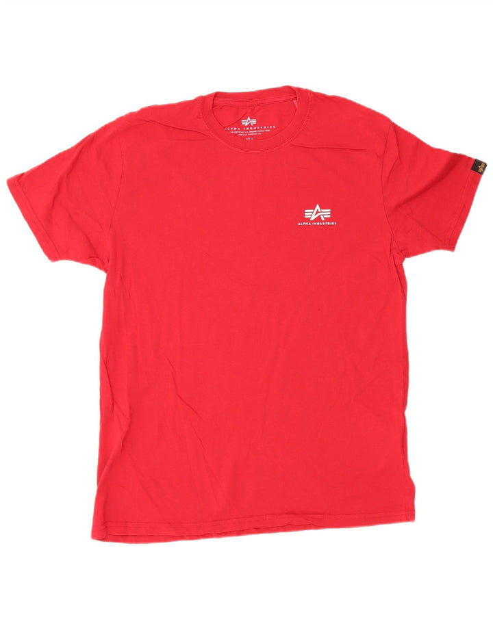 Camiseta masculina Alpha Industries Top médio algodão vermelho
