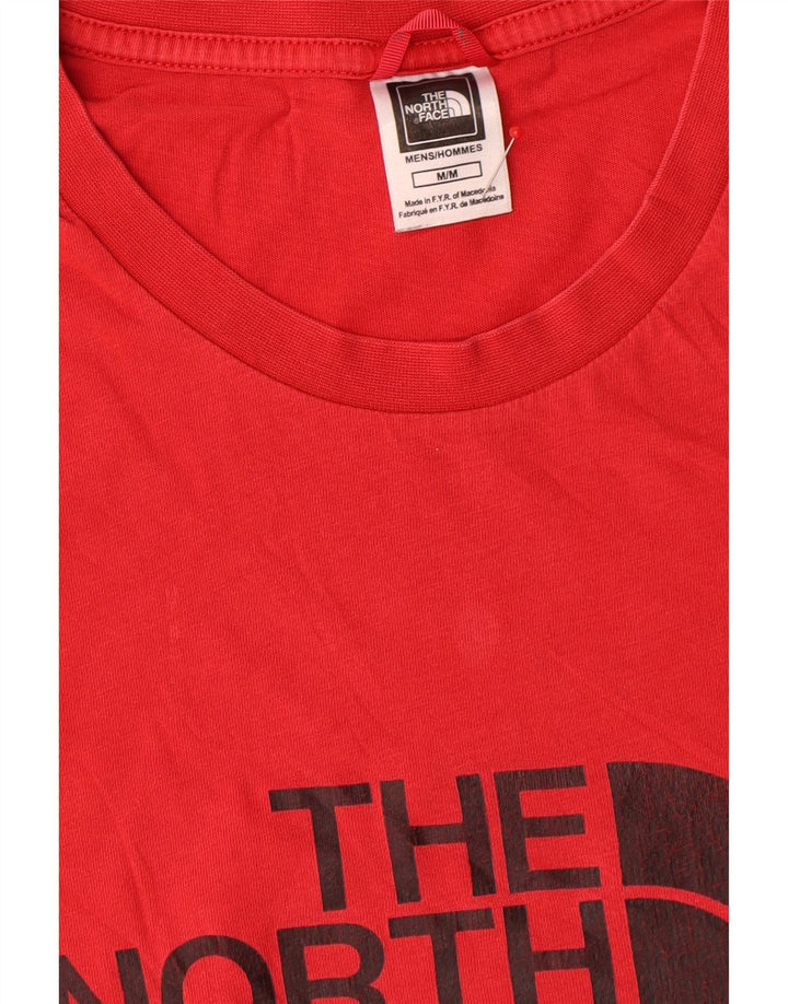 Camiseta gráfica masculina The North Face Top médio algodão vermelho