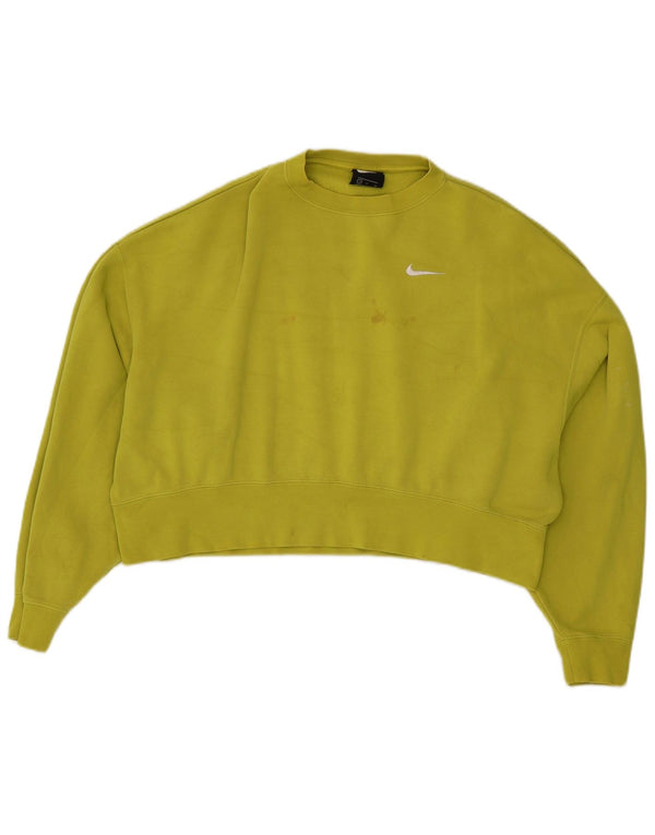 Nike Womens Crop Oversized Moletom Jumper UK 10 Pequeno Algodão Verde