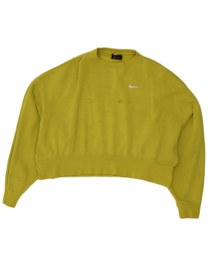 Nike Womens Crop Oversized Moletom Jumper UK 10 Pequeno Algodão Verde