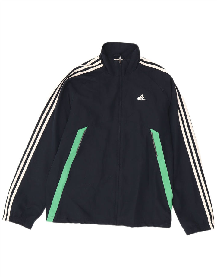 Adidas Mens Tracksuit Top Jacket UK 38/40 Médio Azul Marinho Colorblock