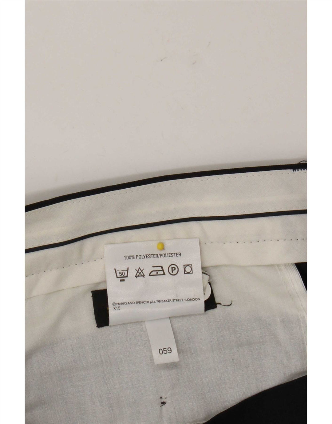 Calça masculina Marks & Spencer Pegged Suit W34 L26 Azul Marinho Poliéster