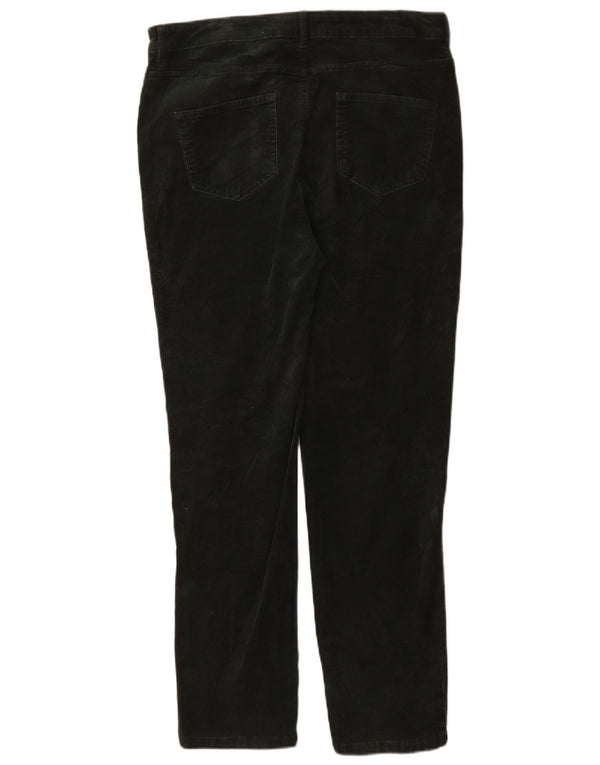 Calça feminina de veludo cotelê Marks & Spencer UK 16 grande W34 L30 verde