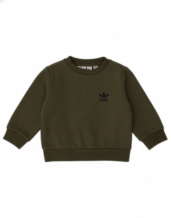 ADIDAS Baby Boys Suéter Jumper 3-6 Meses Algodão Cáqui