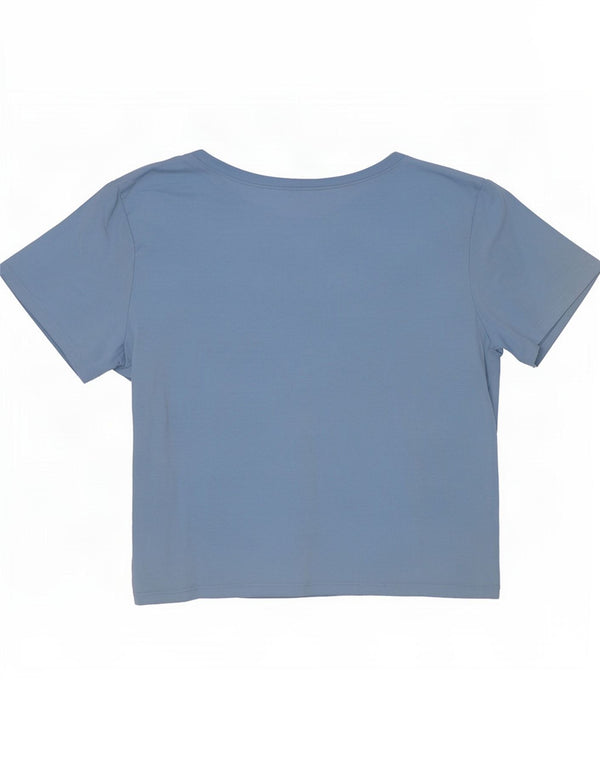 Camiseta feminina Hollister UK 8 pequena algodão azul