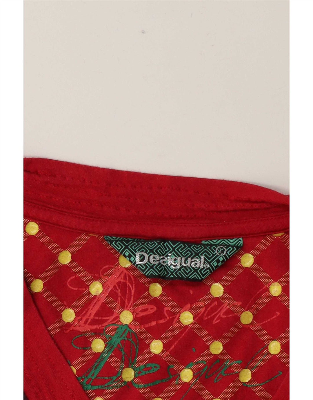 Top gráfico feminino Desigual manga comprida UK 14 grande multicolorido geométrico