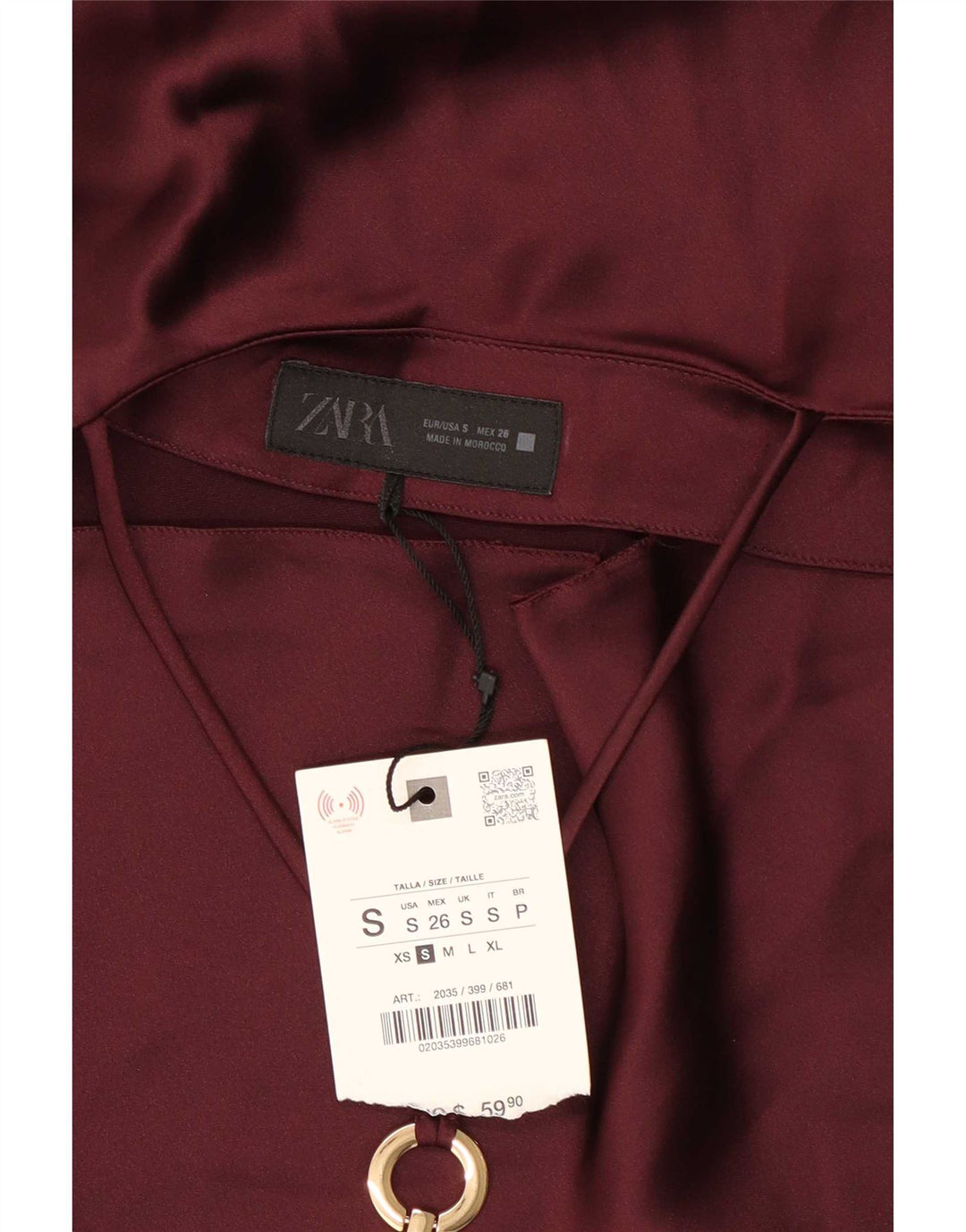 Vestido Halter Feminino Zara UK 10 Pequeno Poliéster Borgonha