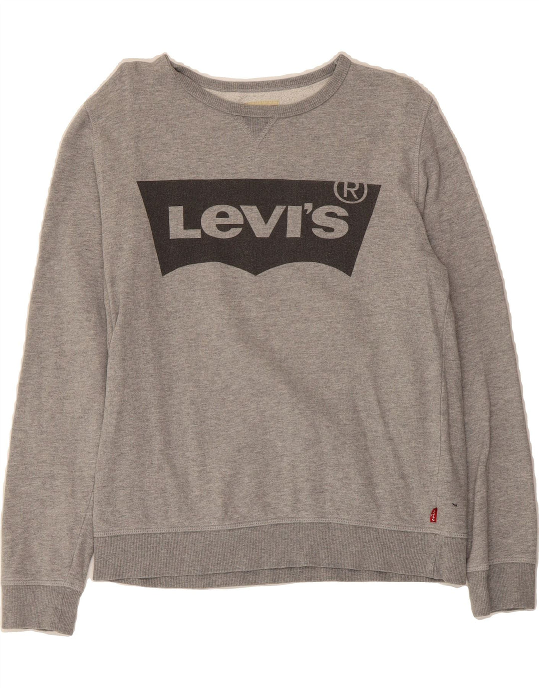 LEVI'S Boys Graphic Sweatshirt Jumper 15-16 Years Grey Cotton Vintage Levi's and Second-Hand Levi's from Messina Hembry 