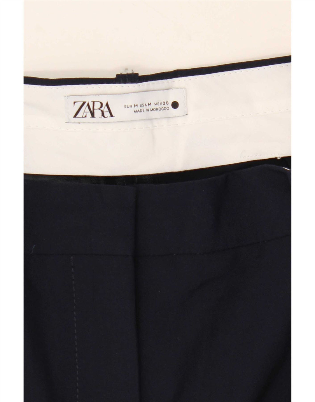 Zara Calça Chino Feminina Pegged Médio W30 L26 Azul Marinho