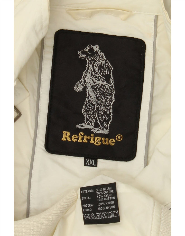 Jaqueta bomber masculina REFRIGUE UK 44 2XL algodão branco