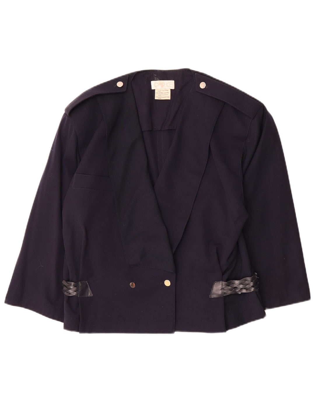 Jaqueta Blazer Feminina Complice Manga 3/4 Militar EU 40 Médio Azul Marinho