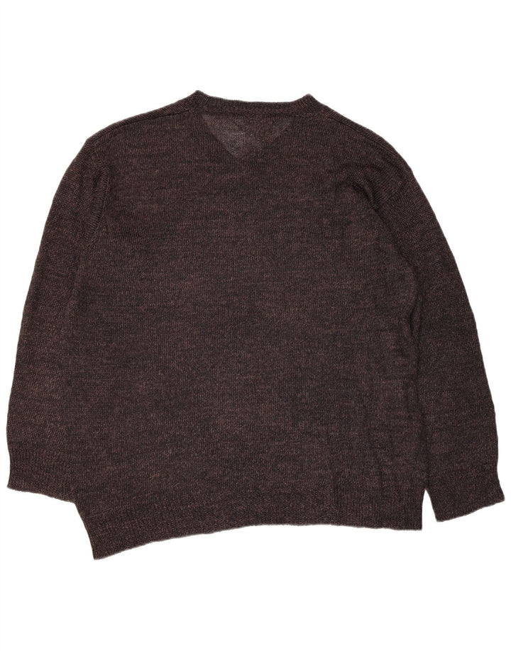 Suéter feminino Dolce & Gabbana com decote em V IT 48 XL marrom viscose