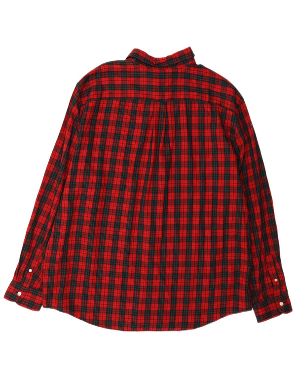 Camisa masculina de flanela Chaps 2XL algodão xadrez vermelho