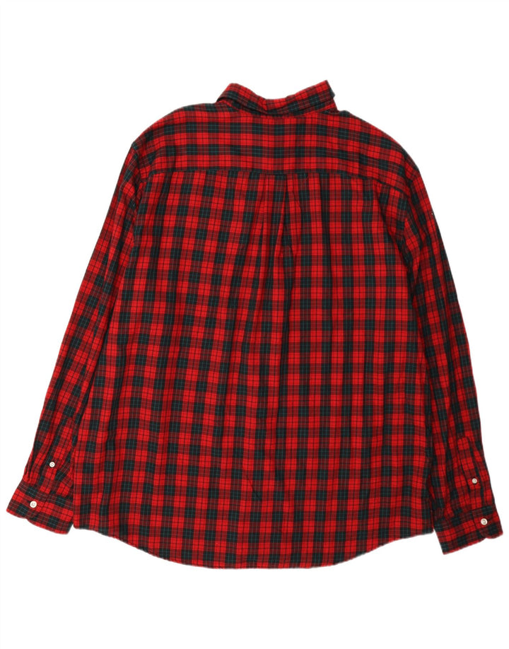 Camisa masculina de flanela Chaps 2XL algodão xadrez vermelho