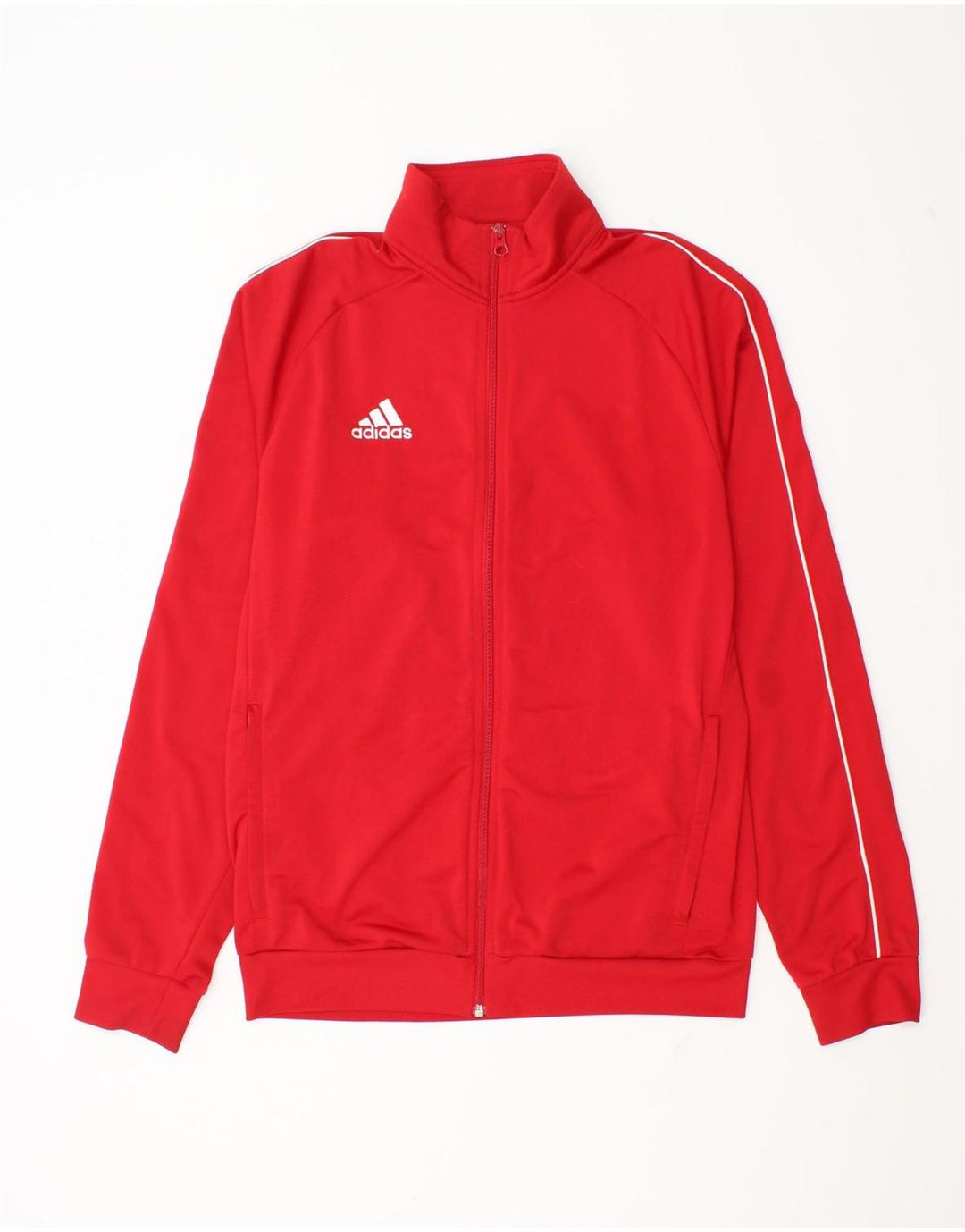 Adidas Mens Tracksuit Top Jacket Médio Poliéster Vermelho