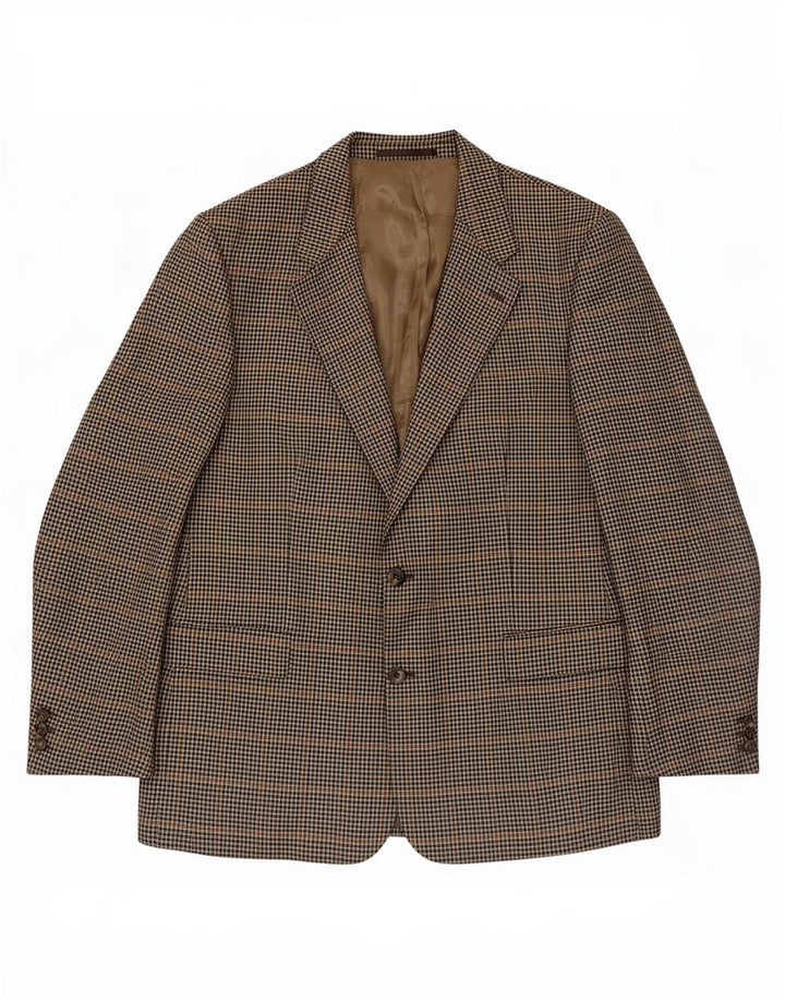 Jaqueta blazer masculina BROOK TAVERNER com 2 botões Reino Unido 46 3XL cinza Houndstooth