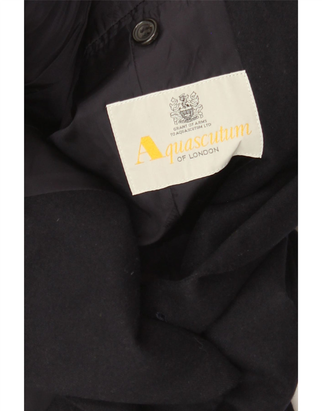 Jaqueta blazer masculina Aquascutum com peito duplo Reino Unido 36 pequena azul marinho