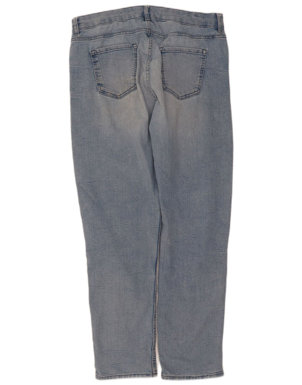 Jeans Marks & Spencer feminino slim UK 14 grande W34 L30 algodão azul