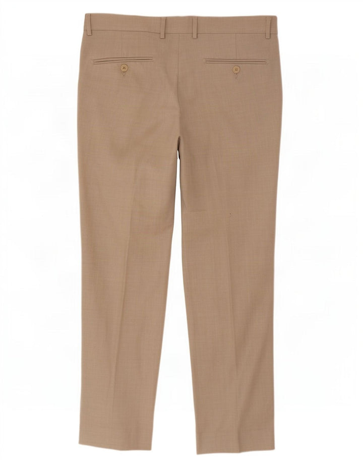 Calças retas masculinas Van Heusen W34 L30 poliéster bege