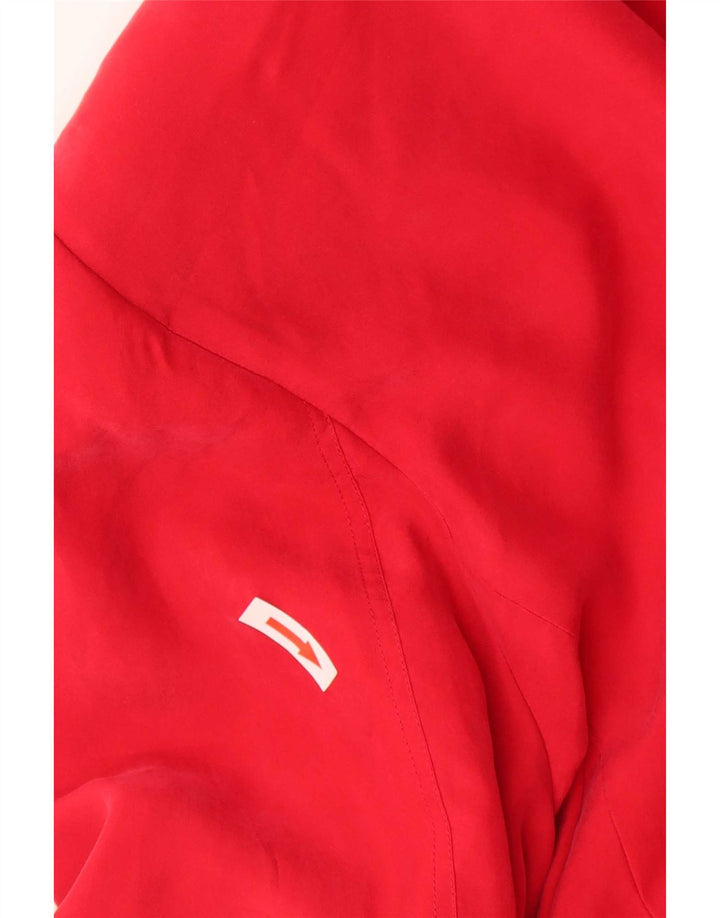 Jaqueta blazer feminina vintage com 2 botões Reino Unido 14 seda vermelha grande