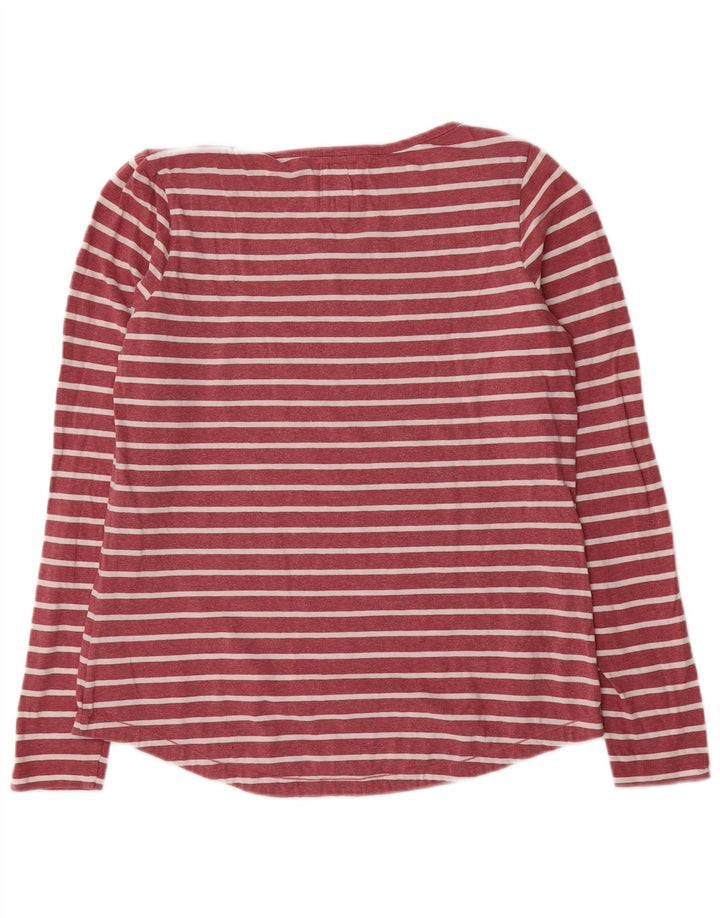 Top feminino Fat Face manga comprida Reino Unido 10 listrado rosa pequeno