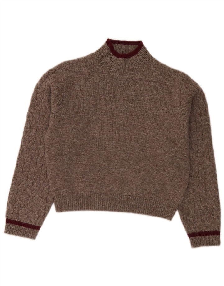 Suéter Zara Boys com gola tartaruga 8-9 anos lã marrom