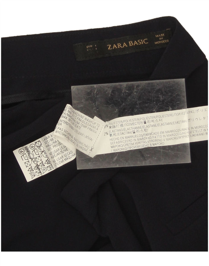 Zara Womens Chino Shorts Grande W32 Poliéster Azul Marinho
