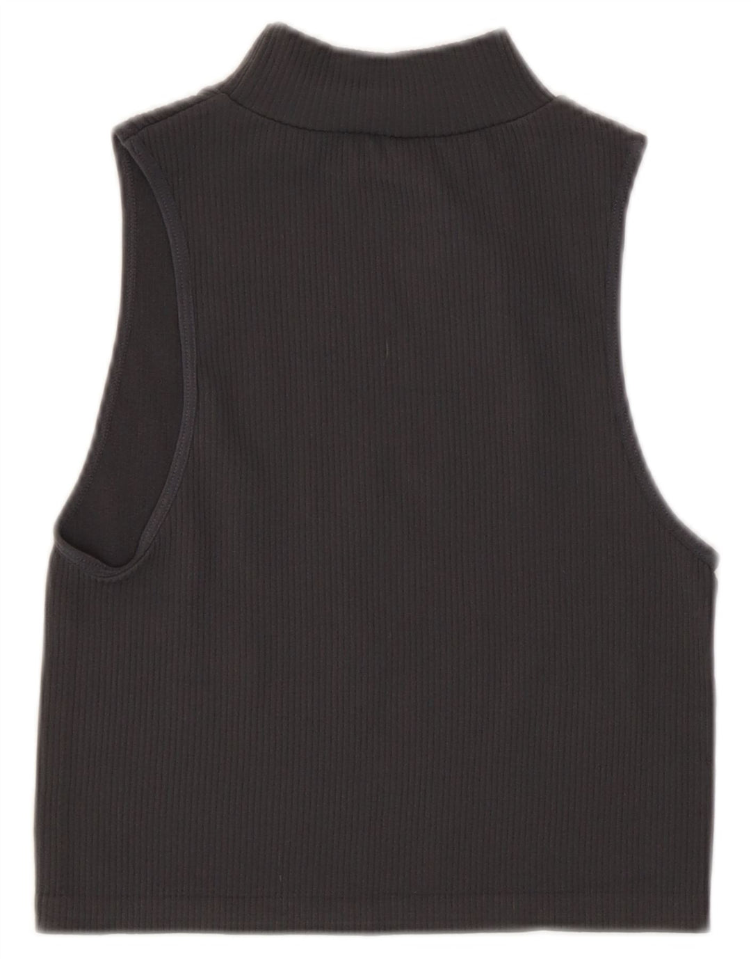 Zara Womens Crop Vest Top UK 12 Poliamida Cinza Médio