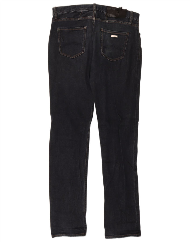 Armani Exchange Mens Straight Jeans W30 L32 Azul Marinho Algodão