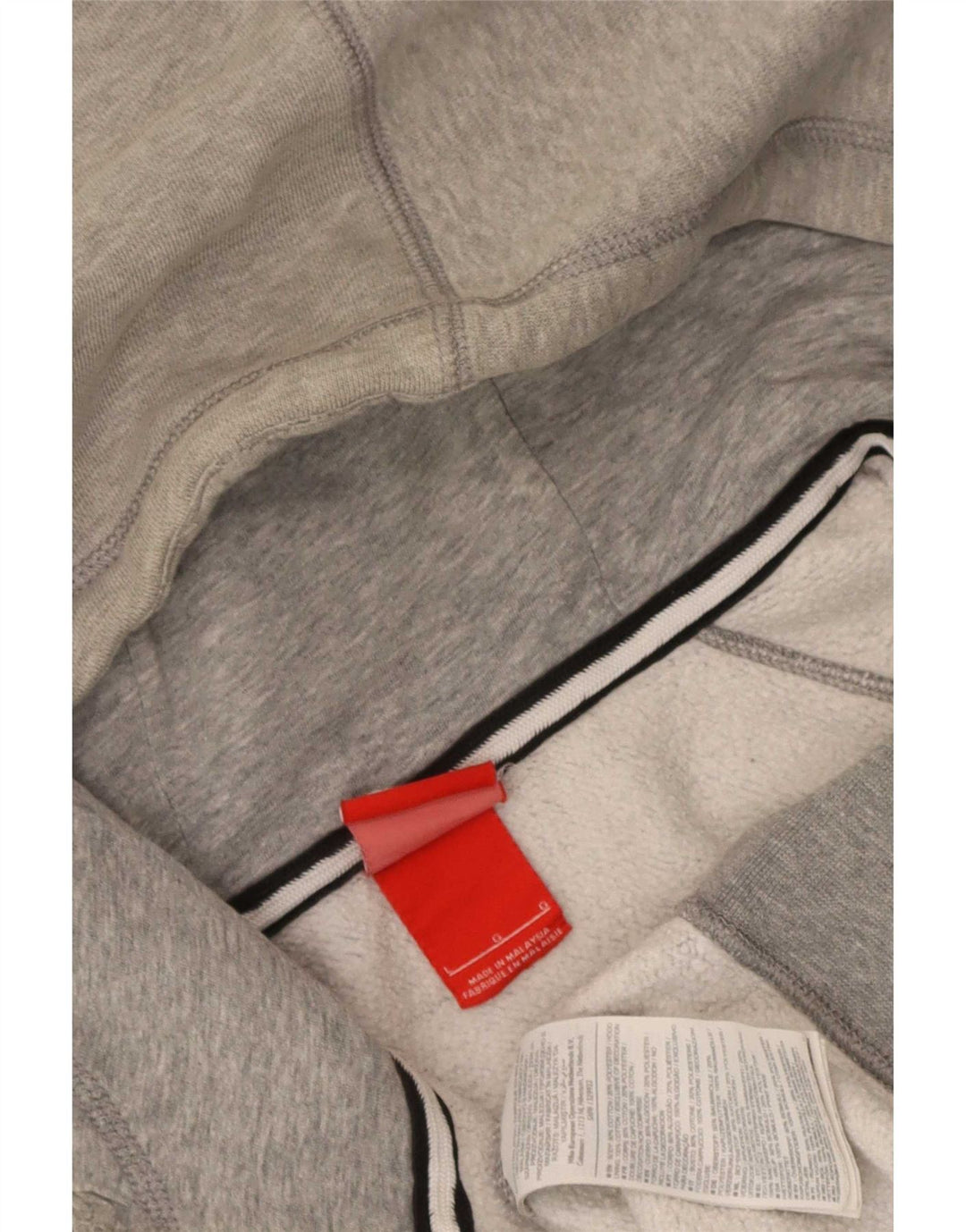 Suéter masculino Nike Graphic Zip com capuz grande algodão cinza