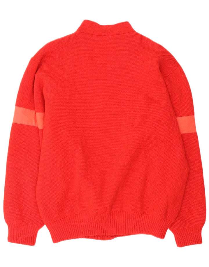 Jaqueta vintage masculina reversível UK 40 grande lã vermelha
