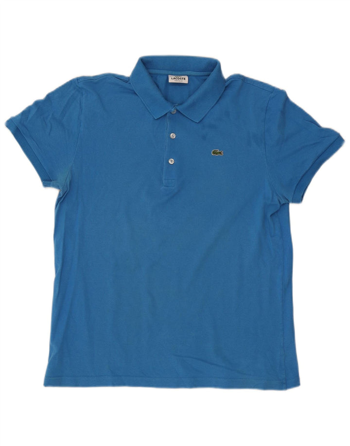 Camisa polo masculina Lacoste tamanho 6 XL azul algodão