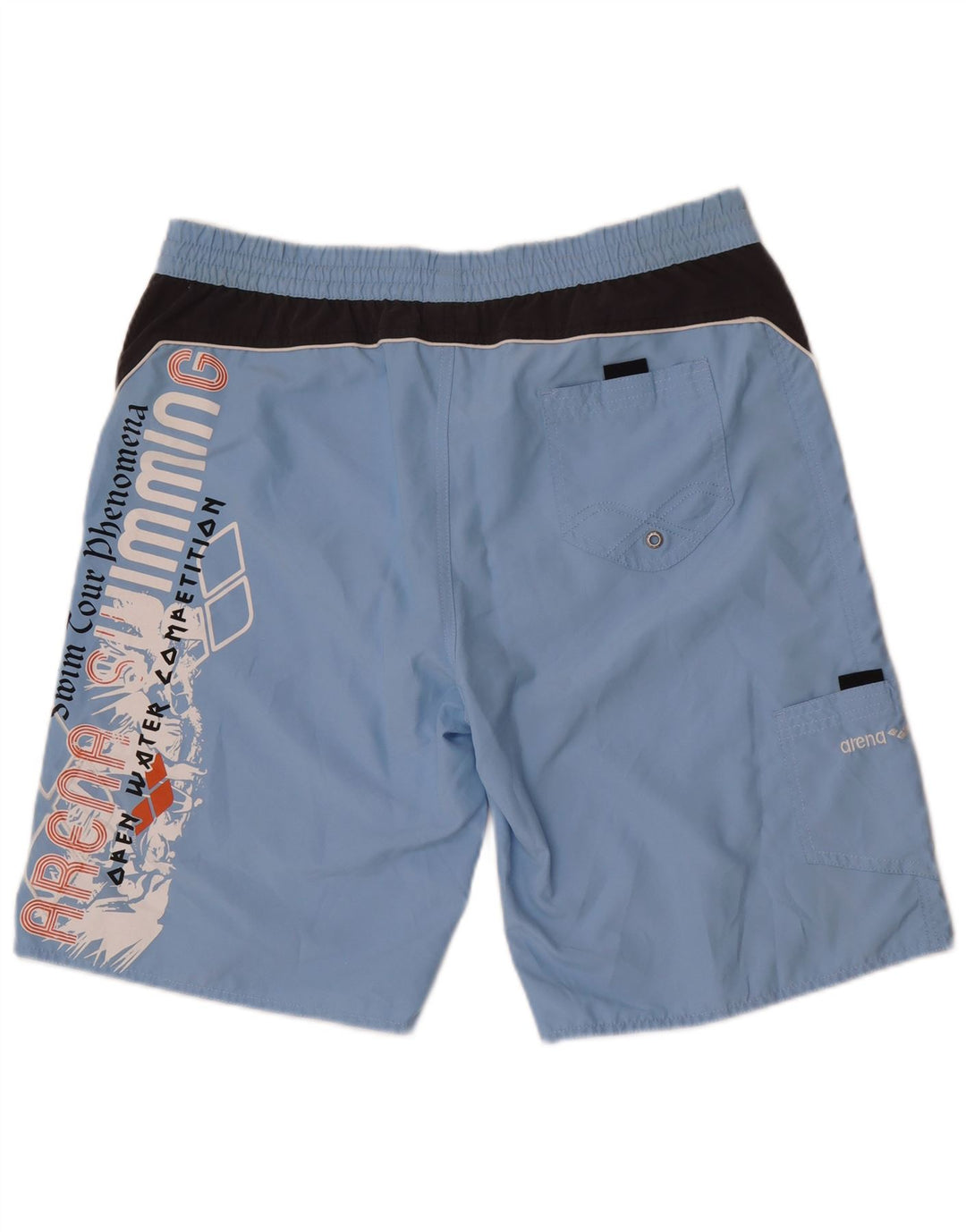 Arena Mens Graphic Natação Shorts Grande Azul Colourblock Poliéster