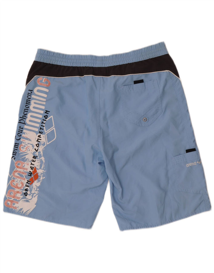 Arena Mens Graphic Natação Shorts Grande Azul Colourblock Poliéster