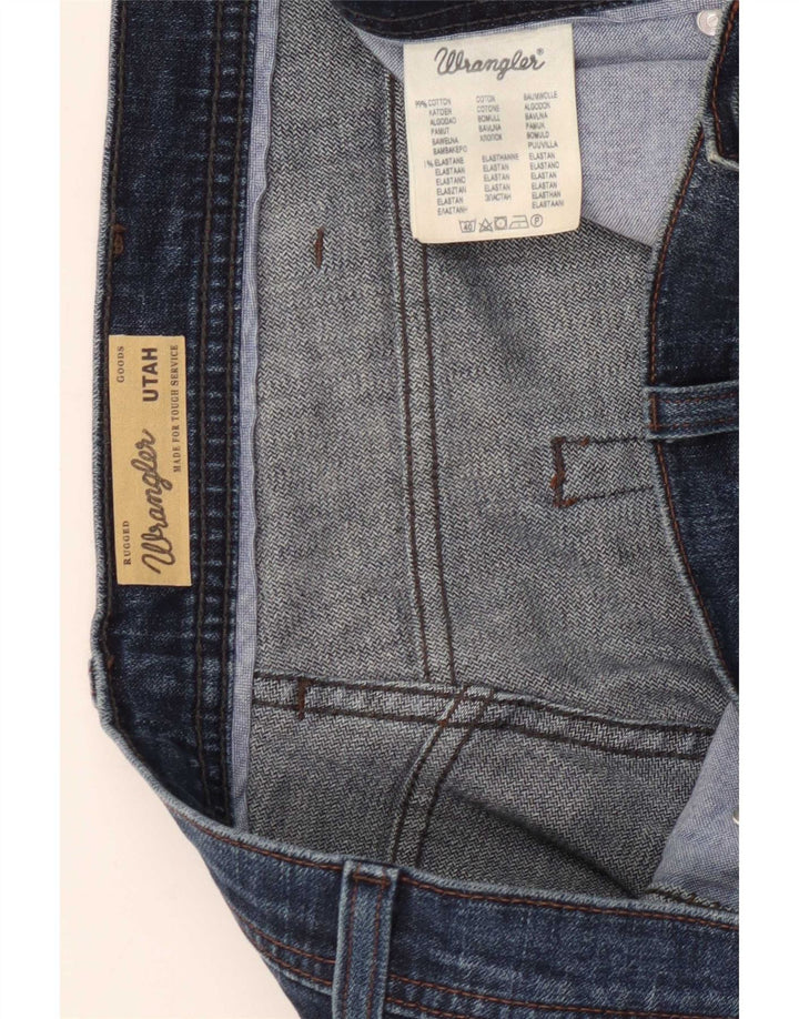 Wrangler Masculino Utah Straight Jeans W38 L32 Azul Algodão