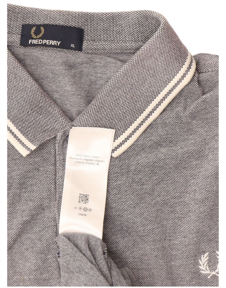 Camisa polo masculina Fred Perry XL algodão cinza