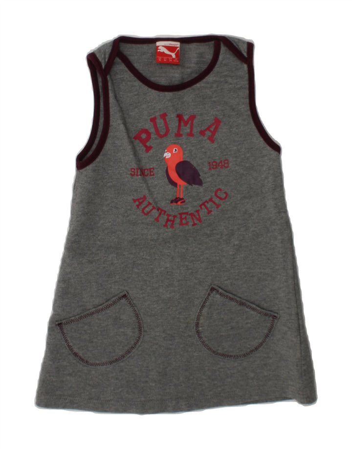 PUMA Baby Girls Graphic T-Shirt Dress 18-24 Months Grey Cotton Vintage Puma and Second-Hand Puma from Messina Hembry 
