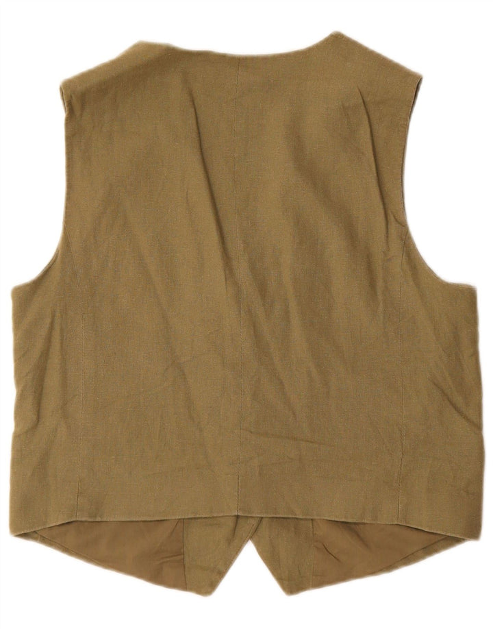 Colete feminino Zara UK 14 algodão cáqui médio