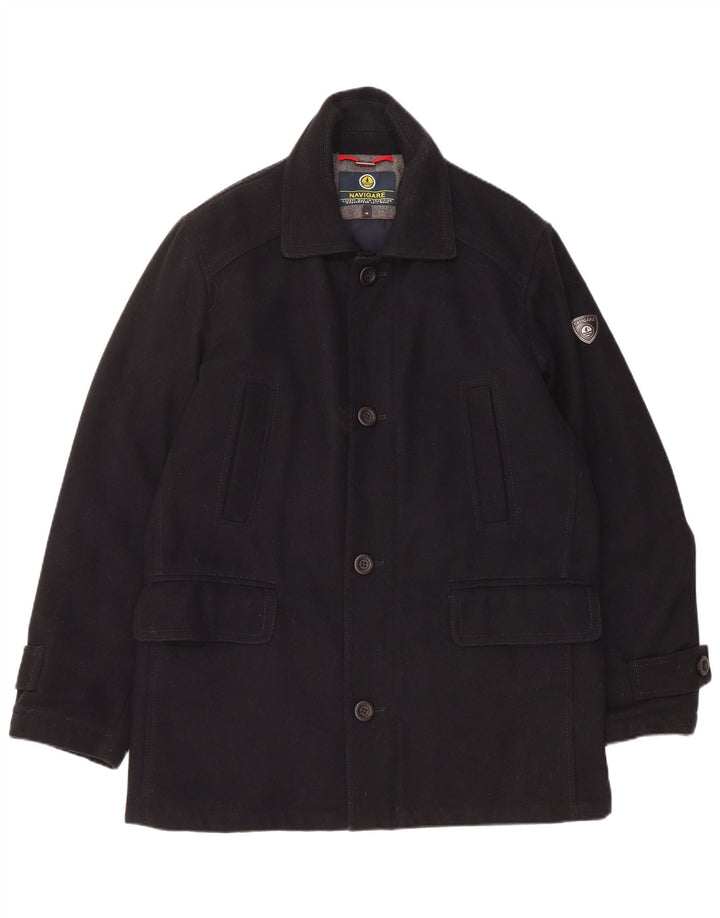 Sobretudo masculino NAVIGARE UK 38 lã preta média