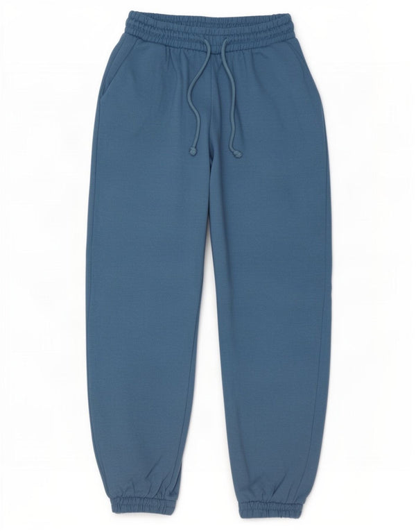 Calça de treino feminina Zara Joggers UK 12 poliéster azul médio