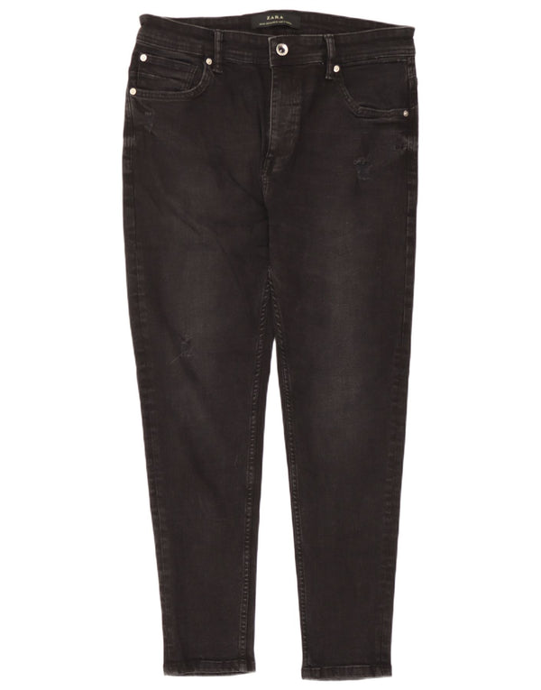 Zara Mens Skinny Jeans EU 44 Grande W34 L26 Algodão Preto