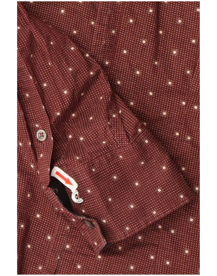 PAUL SMITH Camisa masculina média vermelha manchada