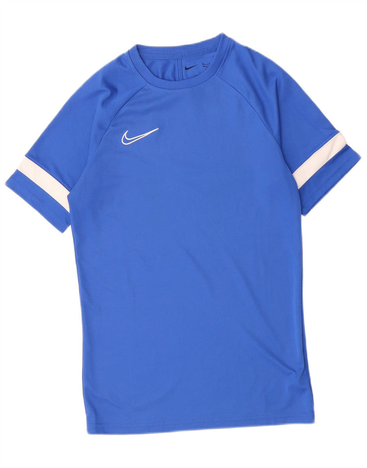 Camiseta masculina NIKE Dri Fit Top pequeno azul colorblock poliéster