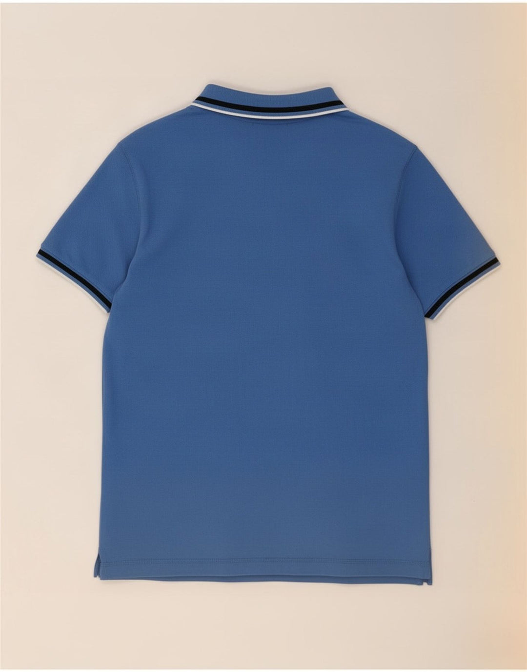 Camisa polo masculina Dkny de algodão listrado azul médio
