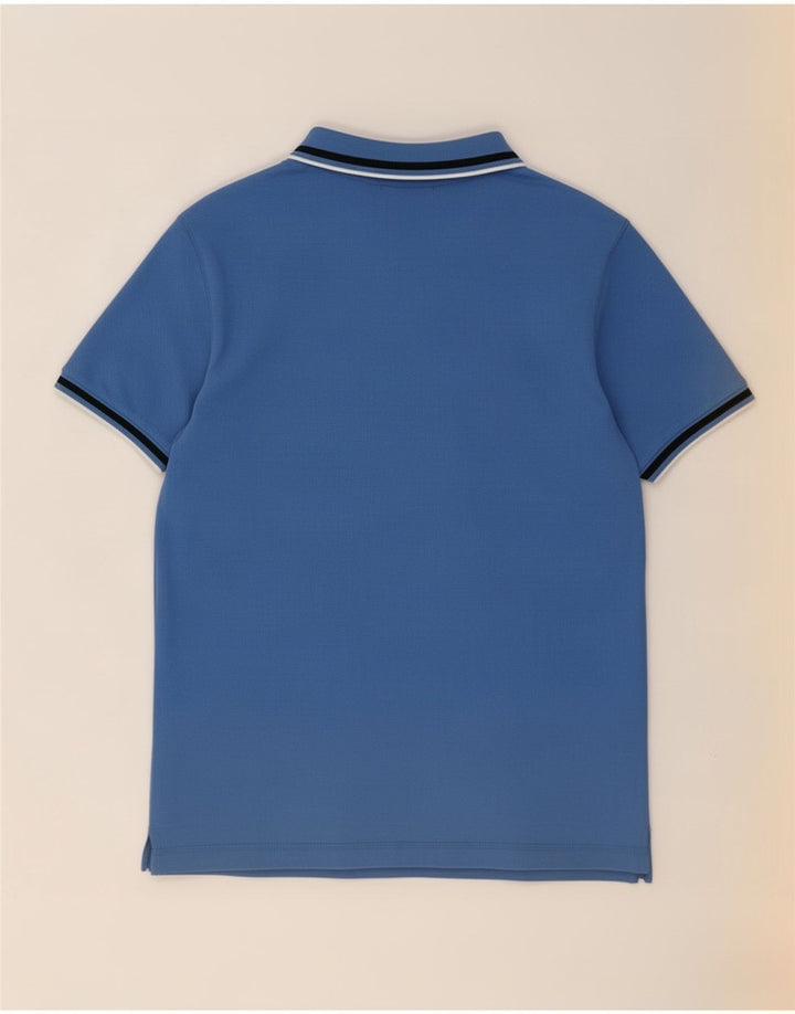 Camisa polo masculina Dkny de algodão listrado azul médio