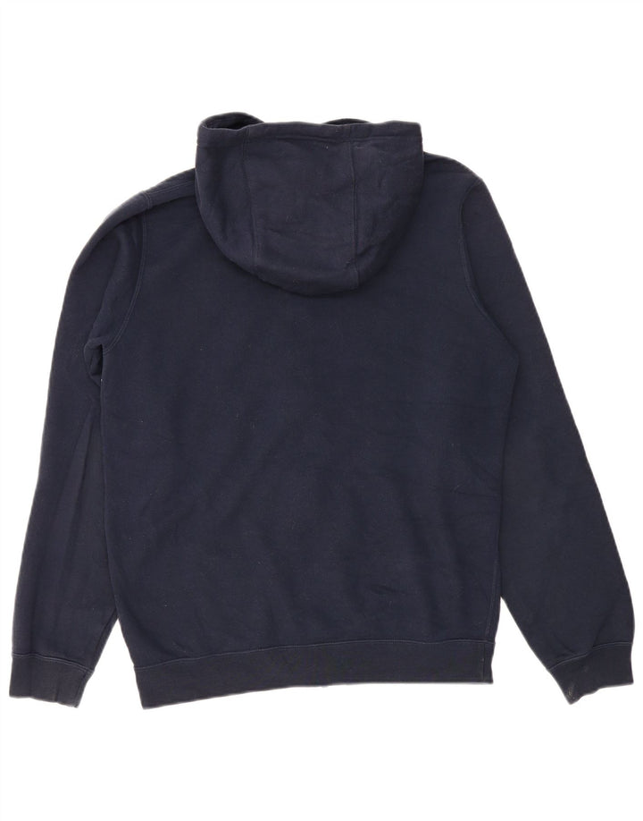 Suéter masculino NIKE com capuz e zíper pequeno azul marinho algodão