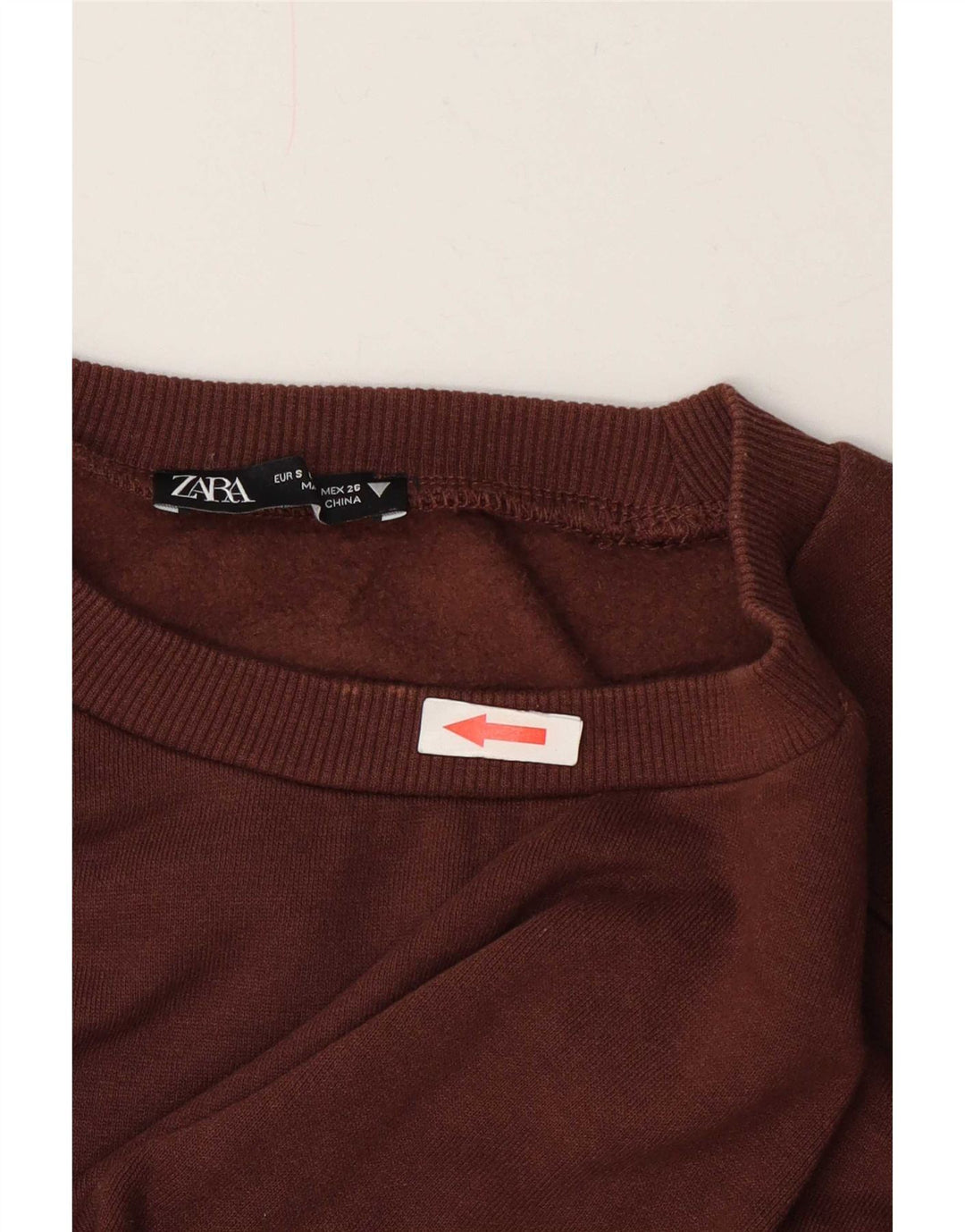 Zara Womens Crop Sweatshirt Jumper Reino Unido 10 Pequeno Marrom