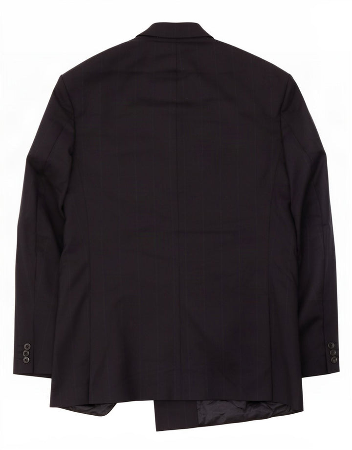 Jaqueta Blazer Longline Masculina Marks & Spencer Reino Unido 42 Riscas Grande Azul Marinho