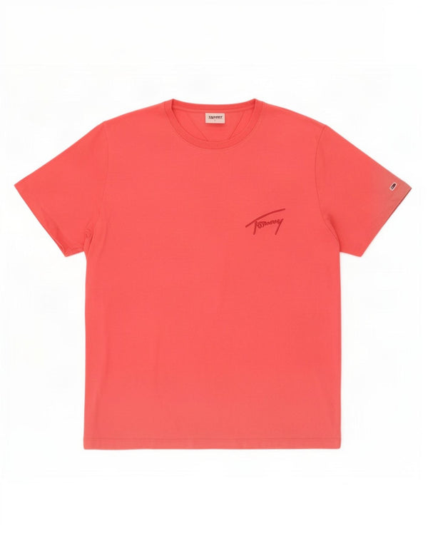 Camiseta feminina Tommy Hilfiger UK 16 grande algodão rosa