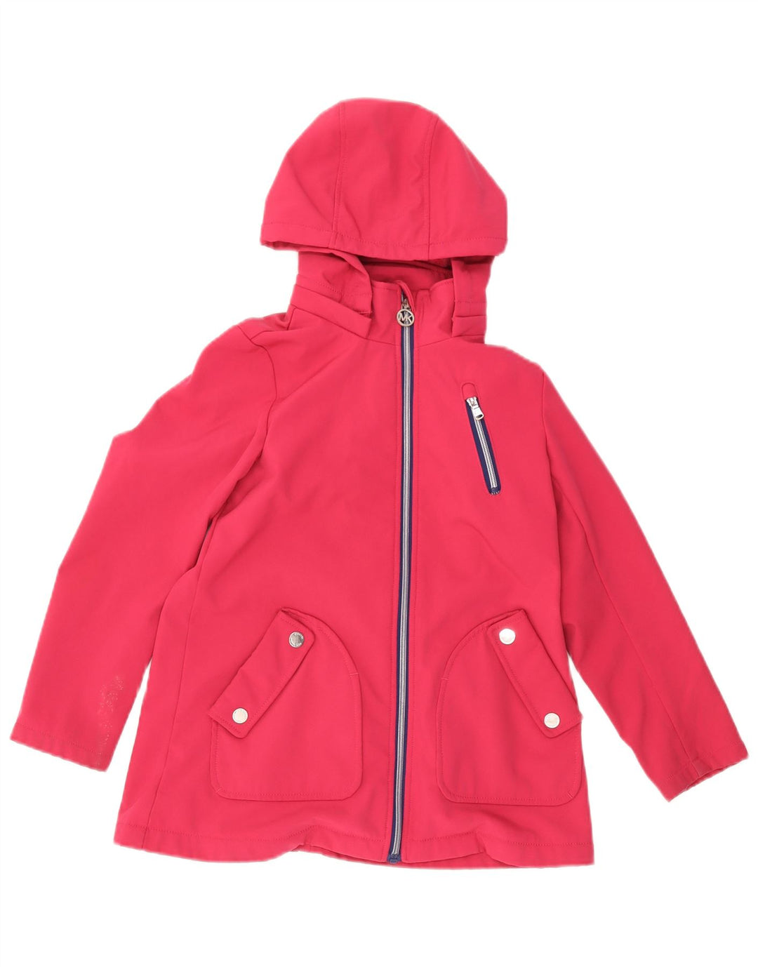 Jaqueta corta-vento com capuz para meninas Michael Kors 7-8 anos poliéster rosa